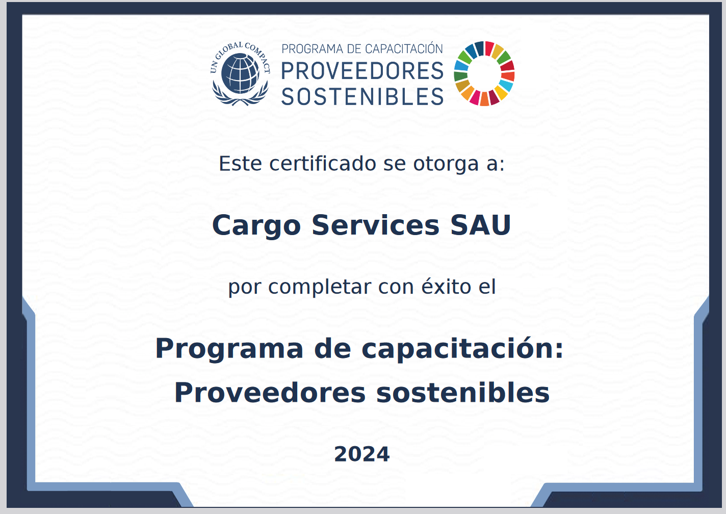 Certificadoproveedorsostenible Png